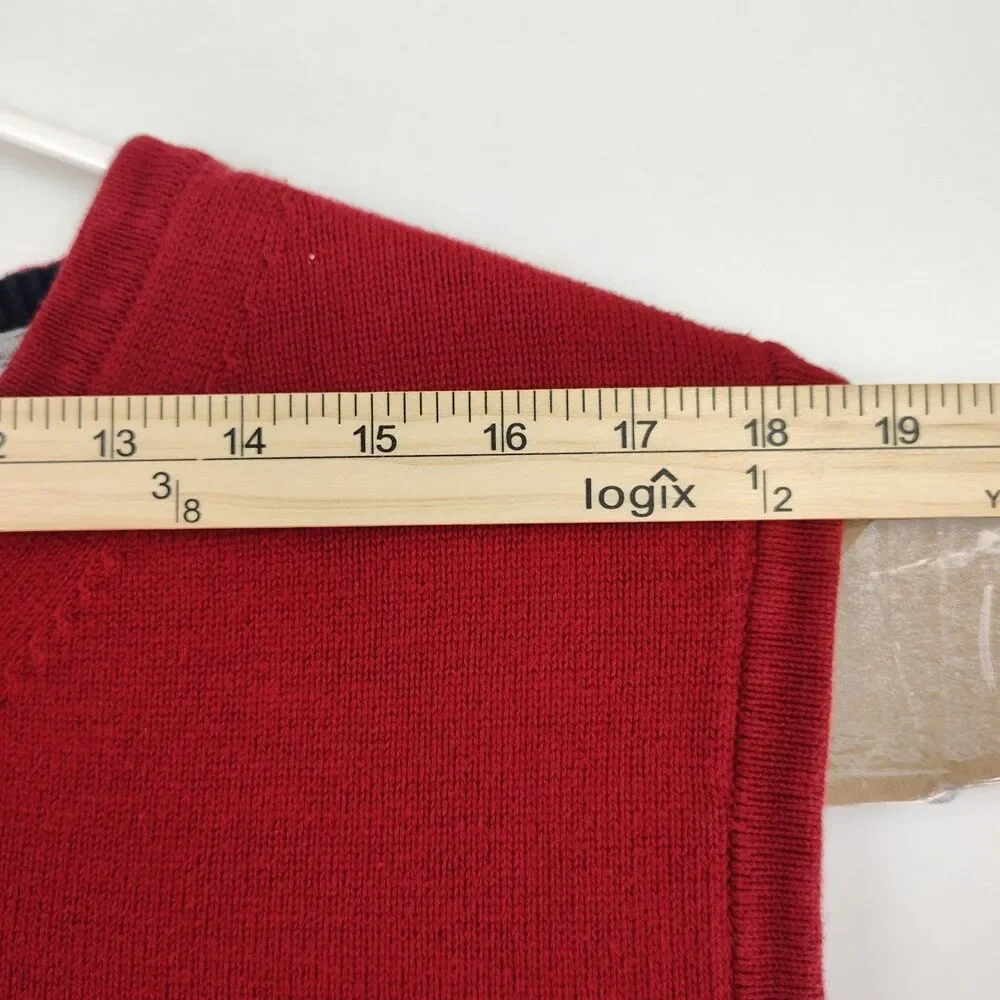 🔥Vintage Tommy Hilfiger men's XL‎ men's v-neck pullover vest, red